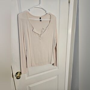 Amazon Women's Cream Button-Down Blouse